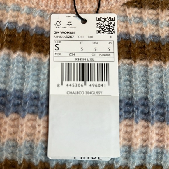MANGO Multicoloured Knitted pastel Vest size S - Picture 2 of 6